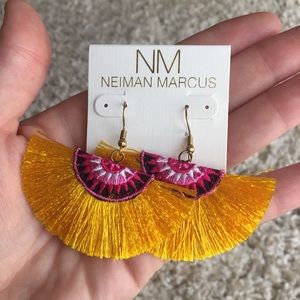 Panacea Golden Fan Fringe Earrings